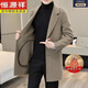 Hengyuanxiang Cubo de lana de lana de longitud a mitad de longitud para hombres Autumn and Winter Coat Men's Wool Wool Collar Tweed de doble cara LY23088 Negro (doble pecho) (Tweed M (95-105Jin [Jin equivale a 0.5 kg])