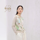 鄂尔多斯1980针梭拼接小鹿印花女针织开衫693 米底花 2XL 175/96A