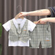 G. Duckkids ropa para niños Suit para niños 'Summer delgado falso falso de tres piezas Ropa de verano de algodón de algodón puro