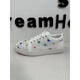 
European Station CL2024 new rivet red sole shoes personalized canvas ripped starry sky small white shoes versatile casual board shoes 9913 white leather 40
