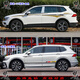 Cang plastic is suitable for Tiguan L car body stickers, Volkswagen Tiguan L car stickers, personalized car stickers, body color strip stickers, TG13Y silver gray gold KK material