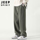 Jeep Spirit Casual Hosen für Männer Frühling und Sommer gerade Hosen für Männer losen solide Farbe vielseitige Weitbeinhosen Militärgrün 2xl