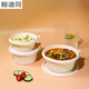 TanQi Corn Starch Lunch Box Biodegradable Disposable Lunch Box Packing Box Home Lunch Box Biodegradable Round 650ml*20 Sets