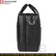 Rommedal business briefcase men's cowhide multi-layer large-capacity cross-body bag computer bag file bag men's portable shoulder bag black 17 inches
