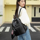 NaiBaiQi Practical birthday gift women's bag women's backpack new simple large capacity anti-theft travel backpack 8009 black gift box + rose + bear