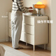 Genji Wooden Solid Wood Nine Champions Creamy Style Bedding Tail Cabinet Simple Modern Bedroom Champions White Storage Storage Cabinet (White) 1.35m Seven Champions (1358*400*846)