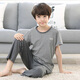 EMBERLOVE男童睡衣夏季薄款儿童短袖长裤纯棉家居服小男孩中大童青少年套装 N9901【短长】 165 cm L码 100-115斤