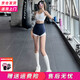 猪小耙（ZHUXIAOPA）瑜伽短裤女高腰健身紧身保暖裤蜜桃提臀健身裤运动综合训练三分裤 牛油果色 S