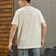 TonLion 2025 men's front chest and back pattern short-sleeved T-shirt beige L