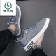 Woodpecker canvas shoes men's shoes for summer breathable and lightweight old Beijing cloth shoes versatile casual board shoes one-legged sports trendy shoes men gray 45