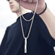 Feihua Versatile Necklace Men's Accessories Titanium Steel Boys Pendant Hip-Hop Niche Design Personality Trendy Sweater Chain Twisted Necklace 1 About 60cm + About 6cm Extension Chain