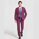 Jijia autumn and winter fashion suit two-piece casual men's striped VBC wool suit jacket rose red 175/96A suit + trousers