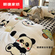 Japanese simple striped plaid bed solid color four-piece male student dormitory single bed quilt cover Pledge-Blue 1.5m four-piece quilt cover 150*200