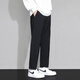 Dingfengbaoluo casual pants men's autumn and winter loose straight long pants trendy sports wide-leg suit pants 819 black XL
