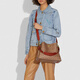 
CoaCH (COACH) Women's PVC with cowhide leather bucket bag Large lock shoulder bag Fashion Khaki with brown and red C3890B4NQ4