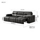 Gujia Home (Kuka) Smart Home Electric Sofá Cama Luz italiana Lugar de piano de lujo LAWRENCE CERO Capa de pared Top de vaca Sofa 6227 Piano Keys Black 3 Person Posición 3 Cama de sofá eléctrico con volcado