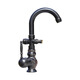 Jenvia Outdoor Courtyard Faucet Anti-Freeze Einkaltes Waschbecken Marmor Stein Basin Villa Outdoor Anti-Freez-Riss Kupferarmatur [Schwarz 9708 Einzelkaltmodell mit Wasserteiler]