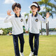
Tongran Primary School Uniform Spring and Autumn T-shirt T-shirt POLO shirt Two-piece Kindergarten clothing British style children's class uniform 9276 blue long sleeves + trousers 170cm