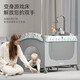 Taimei High pliable berceau mobile épissage multi-fonction lit de bébé avec table de couches artefacts de couchage nouveau-nés à feuilles naturelles de feuille naturelle [110 * 68 * 76cm]