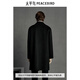 PEACEBIRD Men's Black Casual Woolen Mid-Length Coat Men's B1AAE4B02 Black 1 XL