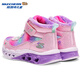 Skechers斯凯奇儿童秋冬保暖运动鞋舒适闪灯休闲棉靴302677L 677L粉红色/多彩色/PKMT 32
