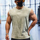 Lutielang sleeveless sports T-shirt fitness vest muscle training men's loose running vest quick-drying elastic breathable moonlight gray XL