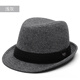 Rogosky counter trendy brand hat Shanghai Tang British retro woolen hat men's large size face-showing jazz hat for younger fathers and elders light luxury original twill wool brown L normal size (58-60cm)