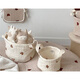 Fabric cartoon storage basket Nordic ins style cartoon cotton baby diapers clothes storage basket children's toys, large cherry sorting bag 22x28cm