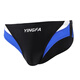YINGFA men's professional swimming trunks, fashionable color matching low resistance swimming competition racing training swimming trunks 9462-1 black and blue and white 2XL (waist 86-90cm/33-35 size)