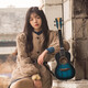 Chuangjingyi Picking Board Ukulele Girls Kinder kleine Gitarrenanfänger hochfeste Uklili-Musikinstrumente aus Blue 26 Zoll + Geschenkpaket