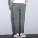 Hunpai Wolf Summer Thin Cropped Pants Men Fashionable Men's Casual Pants Lightweight Pants Trendy Elastic Feet 9-point Pants Cropped Pants R3884 Gray Green Ultra-Thin Style 2XL