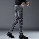 JEEP SPIRIT jeans men's spring and autumn new slim small feet high-end elastic Korean version trendy versatile straight trousers 1049R gray plus velvet 28