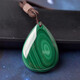 DL 1998 Pangdonglai Quality Malachite Pendant Tianlan One thing one picture Green water drop shape original stone necklace jewelry pendant first G4873