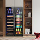 BAIKAILUN double-door thermostatic wine cabinet with double-door door ultra-thin and can be embedded in air-cooled frost-free thermostatic wine cabinet office household tea beverage liquor wine fruit preservation refrigerated display cabinet 1.7 meters dual temperature red wine ice bar style 59 bottles thin section