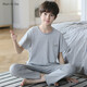 
Mannido pajamas men's summer pure cotton short-sleeved trousers thin boys 2024 new men's big children and teenagers' home N9903 [short length] 16 size recommended 135-145cm