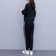 Zhidou dou dou dou dou dou dou dou dousize Frauen-Sommeranzug Sweatshirt Sportswear Leicht fett mm schlampig und versteckt Fleisch bedecken Bauch losen Mutteranzug zweiteiliger Set 693 Schwarzer Frühlings- und Herbststil regulär 5-fach einzelner Größe Jianyi 180-200jin [Jin gleich 0,5 kg]