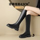 Daphne Slim Boots Women's Autumn and Winter Plus Velvet 2025 New Style Hot Girl Boots No More Than Knees V-mouth Knight Boots Advanced