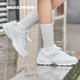 
Skechers women's shoes Spring and Autumn 2025 new thick-soled height-enhancing daddy shoes retro generation panda shoes versatile fashion white shoes 11979-WSL/white 35