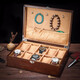 Original intention is snow wooden watch box simple jewelry box 10 pack watch storage box gift collection box display box storage box storage box brown skylight ten pack watch box