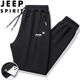 JEEP SPIRIT吉普运动裤男春秋季休闲裤纯色中青年宽松长裤 蓝色直筒 2XL