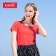 Baleno T-shirt short-sleeved T-shirt women's bottoming shirt with round neck casual versatile simple top couple style women 26R tropical coral red L