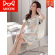 Catman (MIIOW) LUXE LUXE LUXE LUXE LUXE LUXEUR HEURNE DE TERME NOUVEAU MANGE DE NIGHTOWS à manches à manches courtes pour 2024 pour le MD9926 M de la soie d'été pour femmes (poids recommandé 85-105 Jin [Jin est égal à 0,5 kg]))