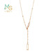 Chow Sang Sang Square Necklace Mint 18K Rose Rectangular Chain Set with Pendant 92505N Price 47cm