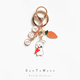 SunToMoon Holding Rabbit Cute Alloy Accessories Creative Girl Heart Keychain Cartoon AirPods School Bag Pendant Letters - Stand Rabbit