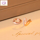 Feixiangge 2024 new trendy classic diamond small earrings T-shaped rose gold earrings women's bag 18k gold earrings T-letter French earrings rose gold