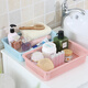 Qianxuan simple rectangular plastic basket kitchen storage basket desktop file storage basket bathroom cosmetic storage basket large white