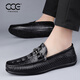 CCE Men's's Chaussures Généhes en cuir Mode crocodile motif de bonnet Chaussures paresseuses en une étape British Soft-Soft Soft Soft