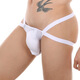 Männer sexy Eisseide niedrige Taille Tanga Herrenhöhle Rückenleck transparente Hüftleben-Unterwäsche Herren weiß L.