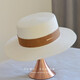 Albinele paille de paille femmes d'été rétro britannique plate top hat de style coréen hatte de plage de plage protection sol