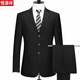 恒源祥男装男西服套装中年商务正装休闲西装修身礼服面试职业装 两粒扣灰色【西装+西裤+衬衣】 185(80)体重160斤左右